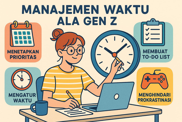 ilustrasi Gen Z mengatur waktu by Fauzi