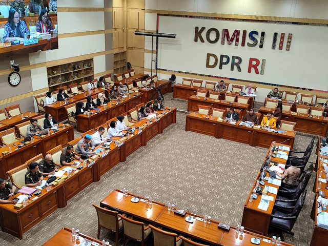 Suasana RDP dan RDPU Komisi III dengan Direktur Tindak Pidana Perdagangan Orang Mabes Polri, Kepala Kejaksaan Tinggi Nusa Tenggara Timur, Kepala Kepolisian Daerah Nusa Tenggara Timur, dan Aliansi Perlindungan Perempuan Dan Anak (Appa) di DPR. Foto: Luthfi Humam/kumparan