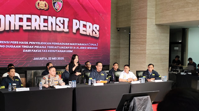 Pers rilis kasus ijazah Jokowi di Bareskrim Polri pada Kamis (22/5). Foto: Rachmadi Rasyad/kumparan