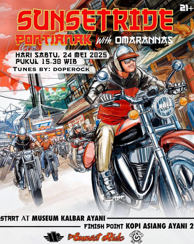 Sunsetride Pontianak with Omarannas di Kota Pontianak bersama dengan Weekend Berkendara. Foto: Dok. instagram @omarannas