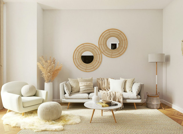 Ilustrasi letak cermin di ruang tamu menurut feng shui. Foto: Unsplash/ Spacejoy