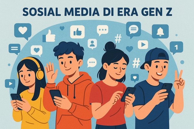 ilustrasi penampilan sosial media di era gen z.sumber: dihasilkan menggunakan AI OpenAI (DALL-E) melalui chatGPT