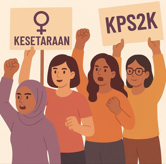 ilustrasi Perjalanan KPS2K dalam Membuka Ruang Aman Setara bagi Perempuan (sumber pribadi : Inge Novalia/dokumentasi pribadi)