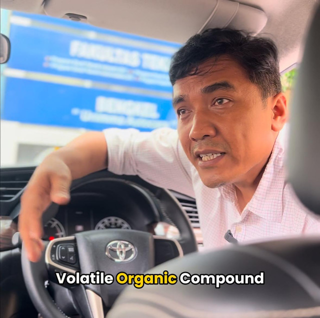 VOC yang terperangkap dalam kabin mobil saat parkir (Sumber: Dokumen Penulis)