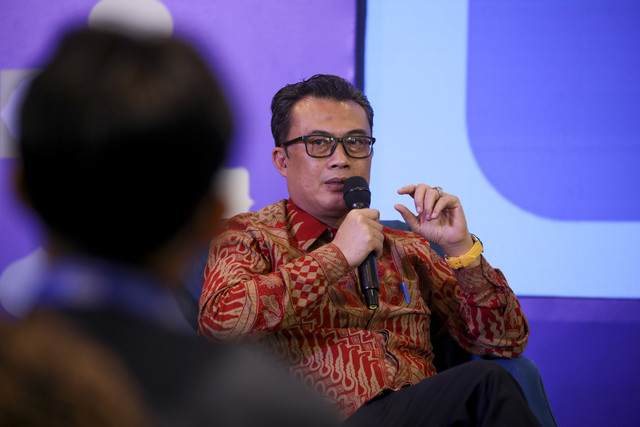 Deputi Bidang Pembinaan dan Pengawasan Jaminan Produk Halal BPJPH E.A Chuzaemi Abidin menjadi pembicara kumparan Halal Forum 2025 di Ballroom Artotel Mangkuluhur, Jakarta, Selasa (27/5/2025). Foto: Aditia Noviansyah/kumparan