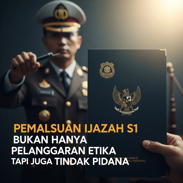 Ilustrasi Ijazah Palsu sebagai tindak pidana, bukan sekadar pelanggaran etika. Generated by gemin.