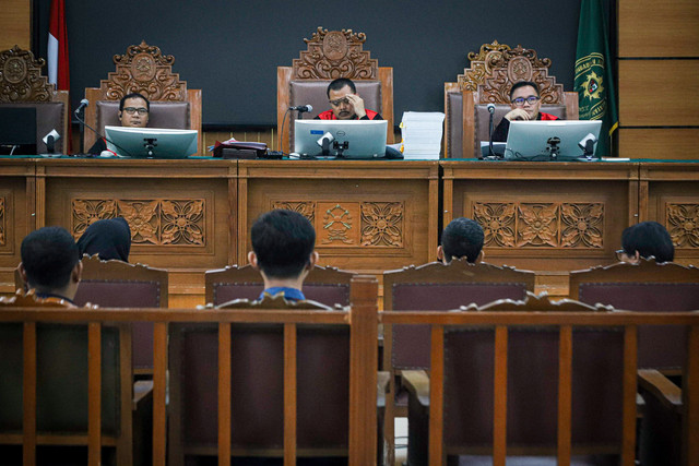 Sejumlah saksi dihadirkan dalam sidang lanjutan pengamanan situs judi online (Judol) di Kementerian Kominfo di Pengadilan Negeri Jakarta Selatan, Rabu (28/5/2025). Foto: Iqbal Firdaus/kumparan