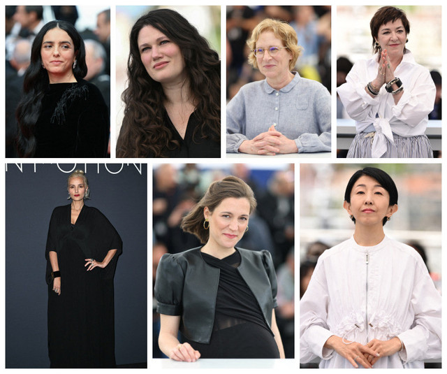 Tujuh sutradara perempuan yang karyanya berhasil masuk di kompetisi utama Festival Film Cannes 2025. Foto: AFP