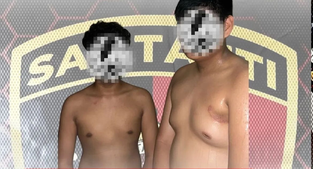 Dua pemuda berhasil diamankan di Polsek Pontianak Kota. Foto : Dok. Instagram @polresta_pontianak.