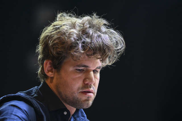 Pecatur Norwegia, Magnus Carlsen. Foto: Dibyangshu Sarkar/AFP