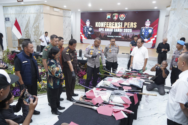 Jumpa pers hasil Operasi Aman Candi 2025 di Polda Jateng. Foto: Dok. Polda Jateng