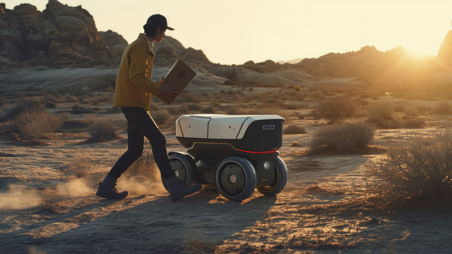 https://www.freepik.com/free-ai-image/adult-person-interacting-with-futuristic-delivery-robot_138361556.htm#fromView=search&page=1&position=6&uuid=d921ba29-64e7-46ee-9bba-b8aba15a14ea&query=robot+tematik+real+landscape