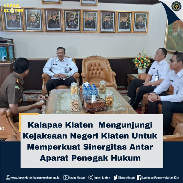 Kalapas Klaten Kunjungi Kejaksaan Negeri Klaten Perkuat Sinergitas