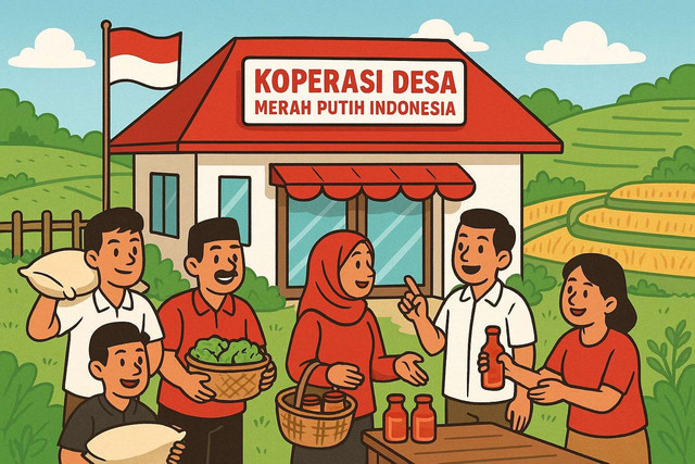 Ilustrasi Koperasi merah putih. (Foto: Edy/RRI/Ist)