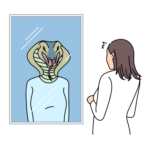 Ilustrasi "Wanita Bercermin NO COPYRIGHT" by pngtree