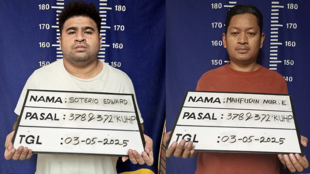 Polisi menangkap dua pelaku penggelapan mobil rental di kawasan Bekasi, Jawa Barat. Foto: Dok. Istimewa