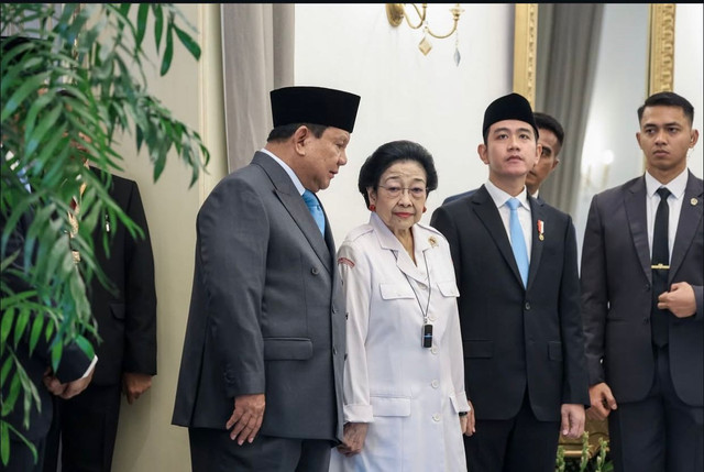 Momen pertemuan Presiden RI Prabowo Subianto dan Presiden RI Kelima Megawati Soekarnoputri pada peringatan hari kelahiran Pancasila 2/6/2025. (Sumber: Akun Instagram Presiden Republik Indonesia)