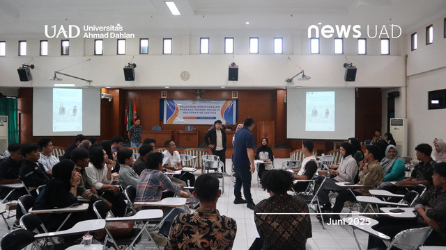 Pelatihan Terkait Penyelesaian Perkara Pidana Melalui Restorative Justice oleh BEM FH Universitas Ahmad Dahlan (UAD)(Foto. Salsya)