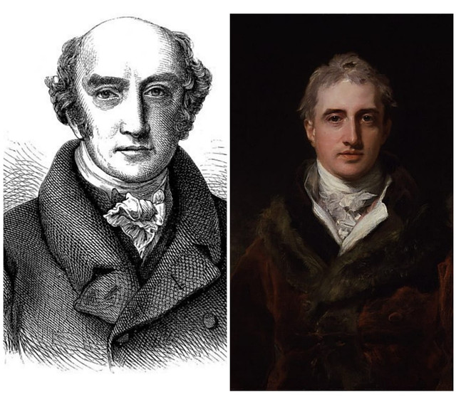 George Canning dan Lord Castlereagh. Sumber gambar: iStock dan Potret Oleh Thomas Lawrence.