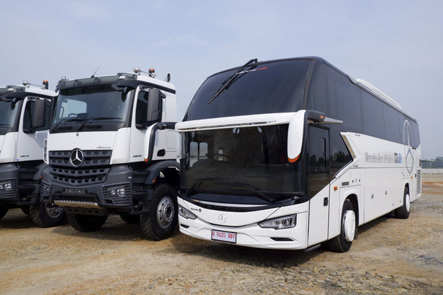Pabrik truk dan bus Daimler Commercial Vehicle Manufacturing Indonesia di Cikarang. Foto: Aditya Pratama Niagara/kumparan