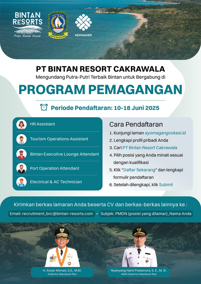 Informasi pemagangan 2025 di PT BRC, sumber: Disnakertrans kepri