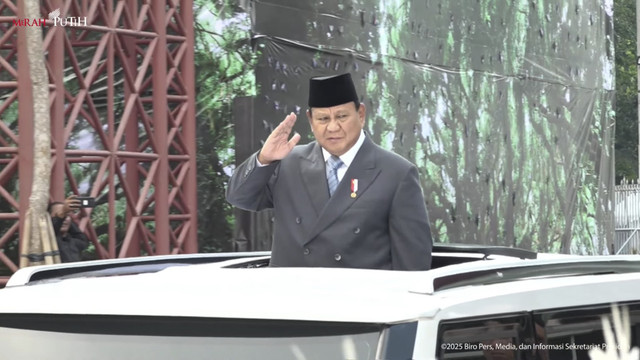 Presiden Prabowo tiba dalam acara Pembukaan Indodefence Expo & Forum, Jakarta, Rabu (11/6/2025).
 Foto: YouTube/Sekretariat Presiden