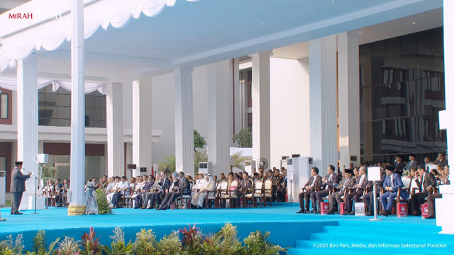 Presiden Prabowo Subianto memberikan sambutan saat menghadiri peresmian Kampus Bhineka Tunggal Ika Universitas Pertahanan (Unhan) di Sentul, Bogor, Rabu (11/6/2025). Foto: Youtube/Sekretariat Presiden