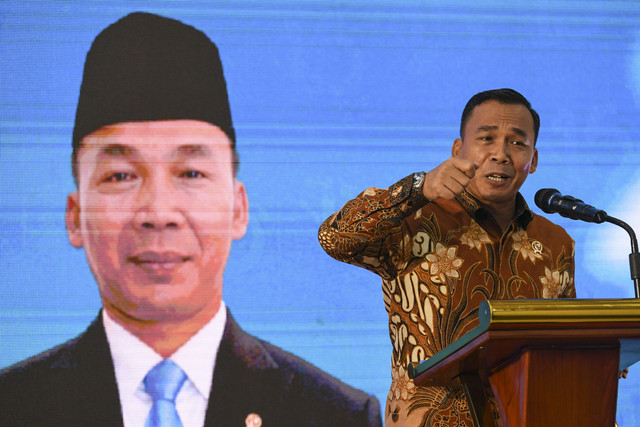 Menteri Kependudukan dan Pembangunan Keluarga/Kepala BKKBN Wihaji memberikan sambutan saat perayaan HUT ke-15 Generasi Berencana (Genre) Indonesia di Antara Heritage Center, Jakarta, Jumat (13/6/2025). Foto: Hafidz Mubarak A/ ANTARA FOTO