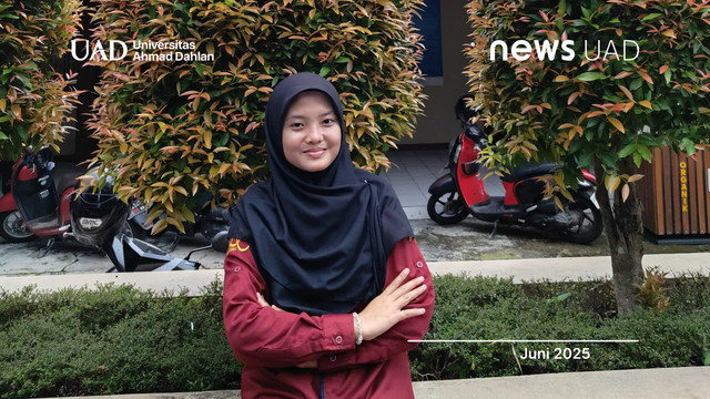 Khonsa' Mirtaul Ulya, narasumber seminar nasional IMM BPP Universitas Ahmad Dahlan (UAD) (Foto. Khonsa)