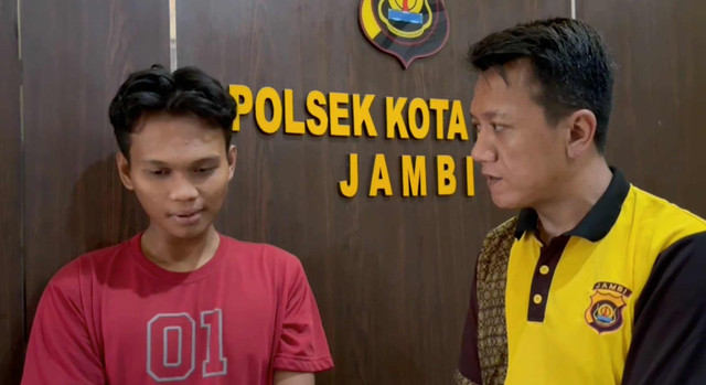 Rajes saat di Polsek Kotabaru. Dok: Ist.