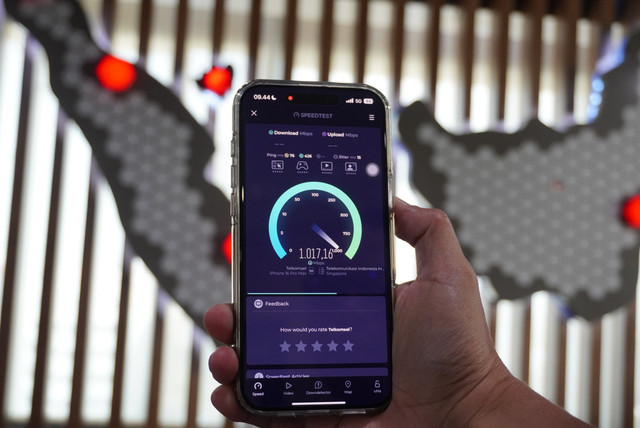 Hasil tes kecepatan internet 5G Telkomsel di Batam. Foto: Telkomsel