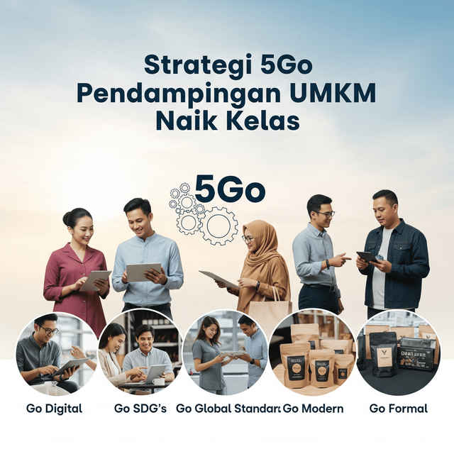 ilustrasi pendampingan UMKM dengan pendekatan 5Go by AI