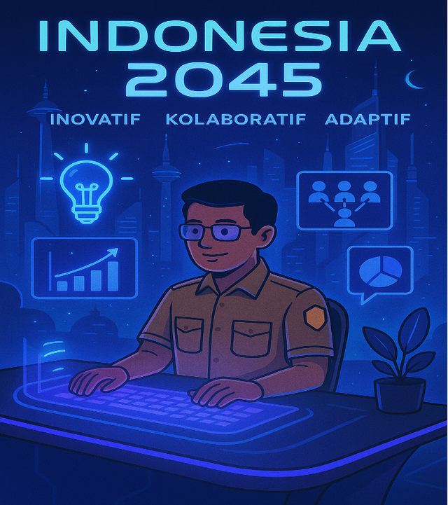 Ilustrasi Pegawai ASN Masa Depan. Ilustrasi: AI Generated/Dok. Pribadi.