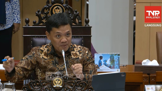 Rapat Komisi III dengan mahasiswa dan Pasca Sarjana Universitas Borobudur soal RUU KUHAP di Gedung DPR RI, Jakarta, Rabu (18/6/2025). Foto: YouTube/ TVR Parlemen