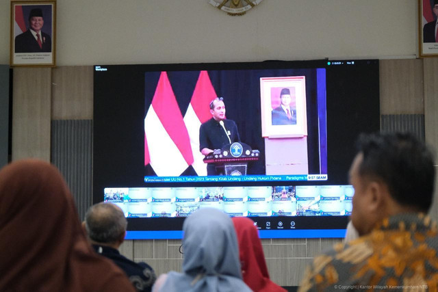 Sosialisasi KUHP Baru (UU No 1 Tahun 2023), Kanwil Kementerian Hukum NTB. Dokumentasi Humas Kanwil Kemenkum NTB.