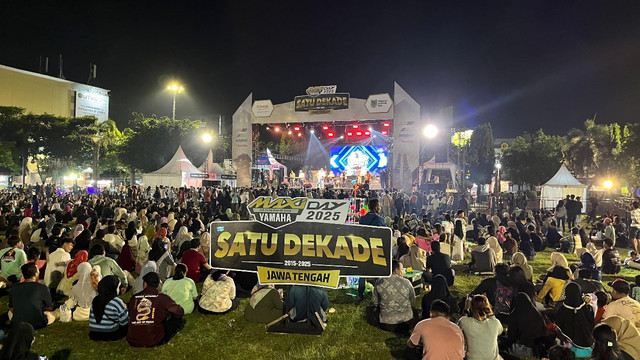 Suasana meriah gelaran Yamaha Maxi Day 2025 di Kudus, Jawa Tengah. Foto: Aditya Pratama Niagara/kumparan