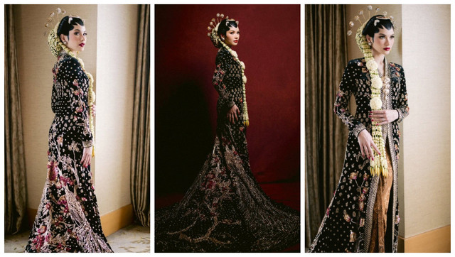 Tampilan anggun Alyssa saat resepsi Ngunduh Mantu. Foto: Venema Pictures