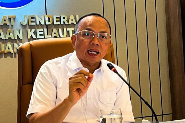 Direktur Jenderal Pengelolaan Kelautan dan Ruang Laut Kementerian Kelautan dan Perikanan (KKP) Koswara dalam bincang bersama awak media di Jakarta, Senin (23/6/2025). Foto: Harianto/ANTARA