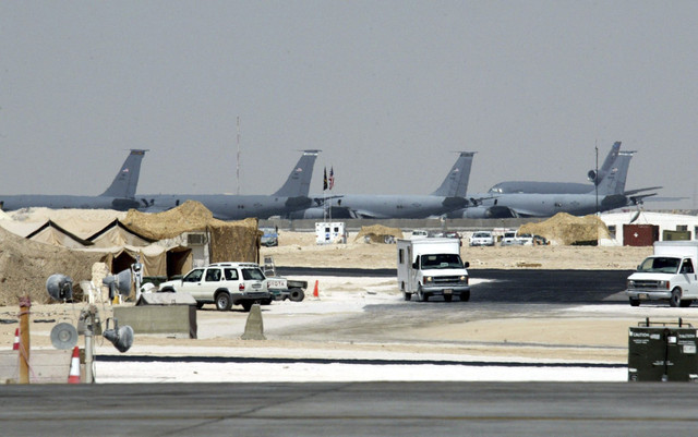 Pangkalan udara militer AS Al-Udeid, selatan Doha. Foto: Rabih Moghrabi/AFP