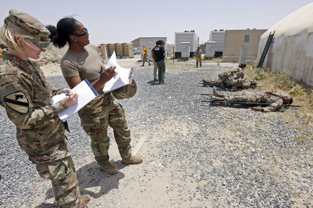 Suasana Pangkalan Militer di Kamp Arifjan di Kuwait. Foto: Yasser Al-Zayyat/AFP