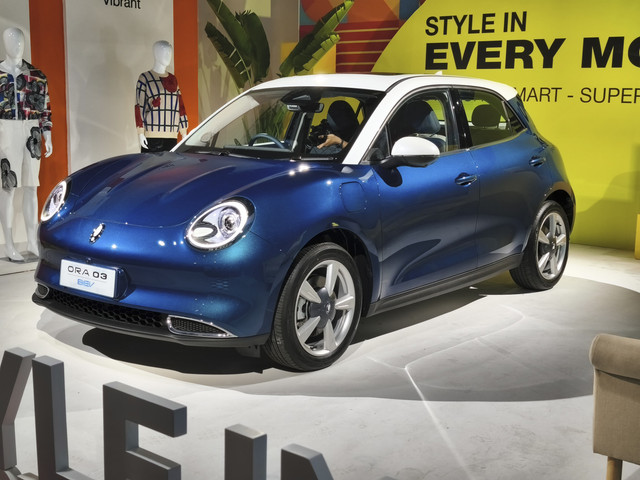 Mobil listrik Ora 03 BEV resmi meluncur di Indonesia. Foto: Sena Pratama/kumparan