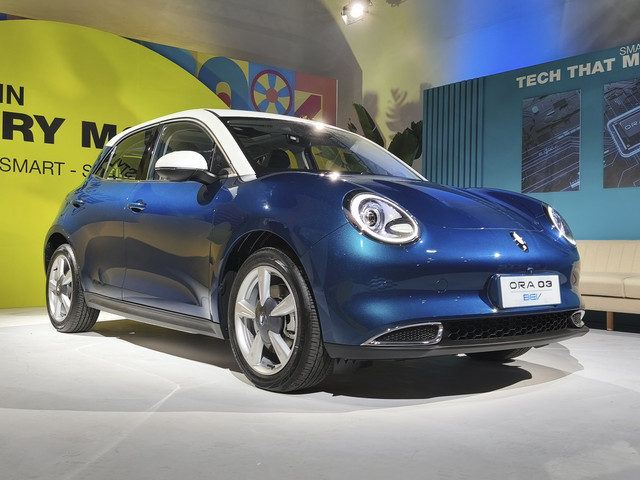 Mobil listrik GWM ORA 03 BEV resmi meluncur di Indonesia. Foto: Sena Pratama/kumparan