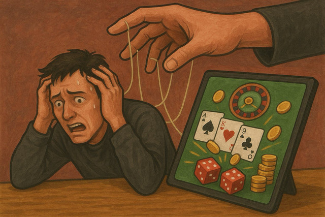 Ilustrasi: Skema Manipulatif Judi Online: Ilusi Kemenangan Yang Menjerat Pemain. Sumber: ChatGPT