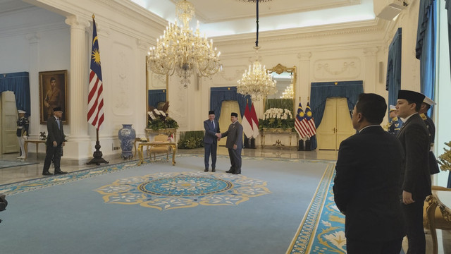 Presiden Prabowo Subianto menjamu PM Malaysia, Anwar Ibrahim di Istana Merdeka, Jakarta, Jumat (27/6/2025). Foto: Luthfi Humam/kumparan