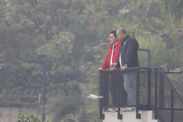 Timnas Putri Indonesia meggelar latihan di Dewa United Arena, Kabupaten Tangerang, Sabtu (28/6/2025). Foto: Dicky Adam Sidiq/kumparan
