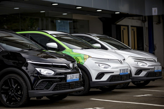 Momen VinFast VF e34 saat perjalanan dari Depok ke Ciawi. Foto: VinFast