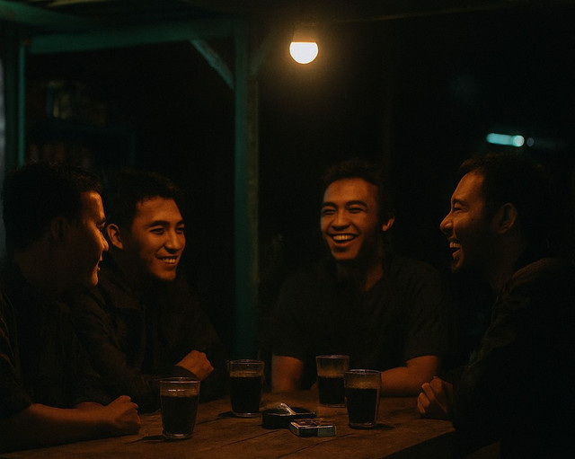 Ilustrasi Warung Kopi (Sumber : dibikin oleh AI )