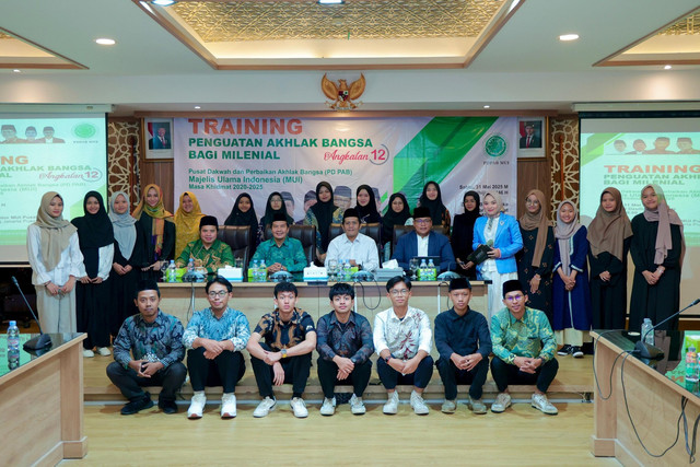 Sumber: PD PAB MUI, Sabtu, 21 Mei 2025, Training Penguatan  Akhlak Bangsa Bagi Milenial Angkatan Ke-12.