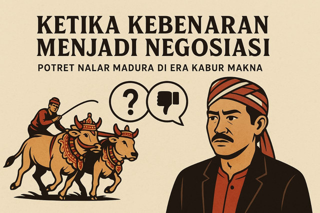 Ilustrasi : ketika Kebenaran menjadi negosiasi. Sumber : Chat GPT