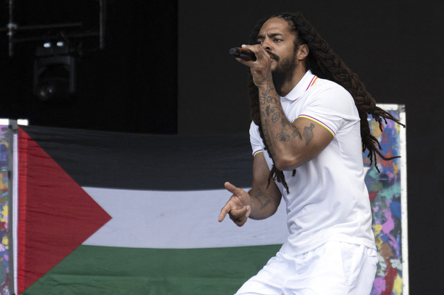 Personel grup musik Bob Vylan Bobby Vylan. Foto: Oli Scarff/AFP